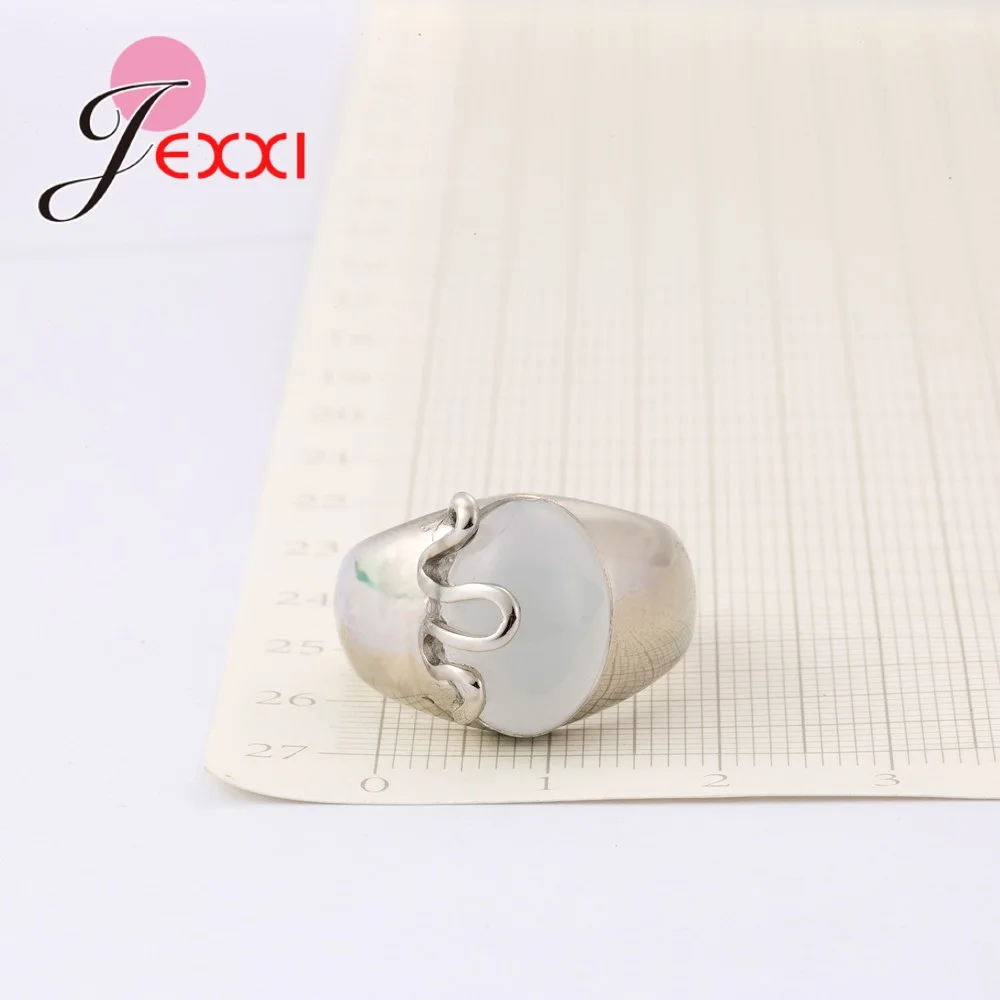 

New Luxury Big White Opal Stone 925 Sterling Silver Finger Rings For Women/Men Jewelry Top Quality Fast Shipping