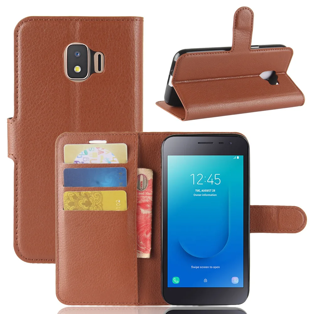 Чехол J260 для samsung Galaxy J2 Core, чехол s, кошелек, карта, Стент, книга, стиль, флип, кожаный, защитный чехол, черный, J260A SM J2Core J 260