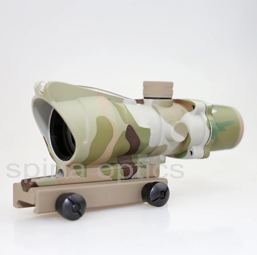 Охотничий прицел Тактический ACOG 4X32 источник из настоящего волокна красный с