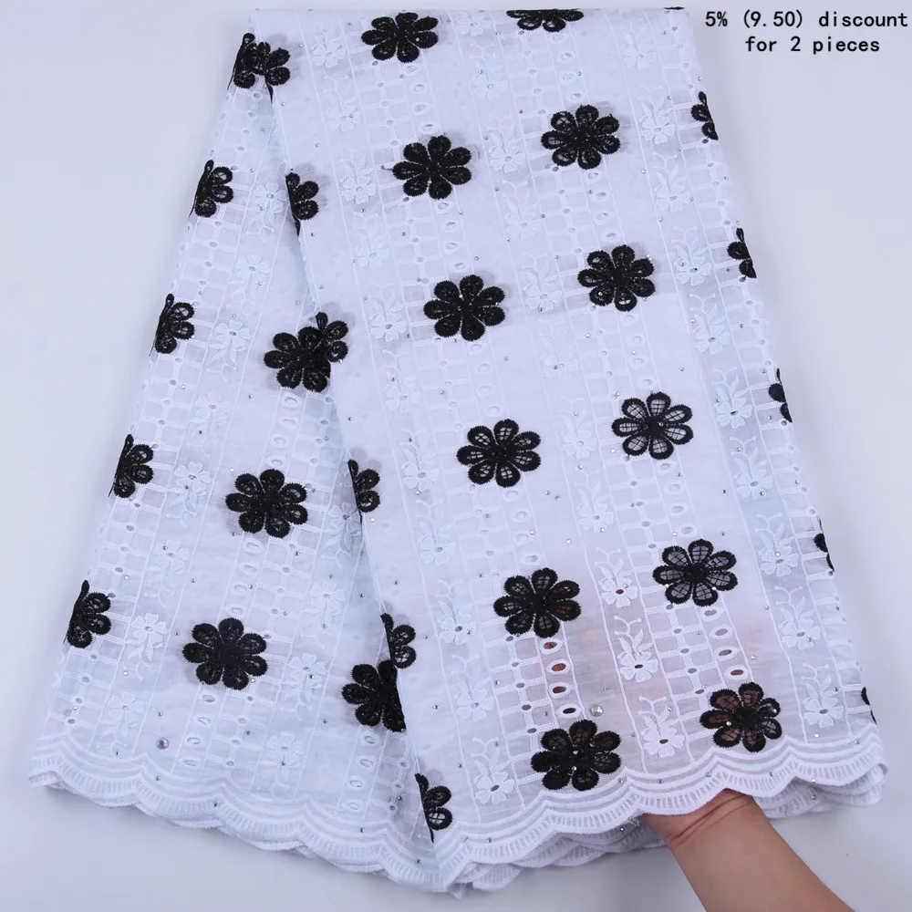 

100% хлопок вуаль кружева в швейцарской вышивкой ушко африканские нигерийские сухие кружева ткань со стразами для вечерние A1678