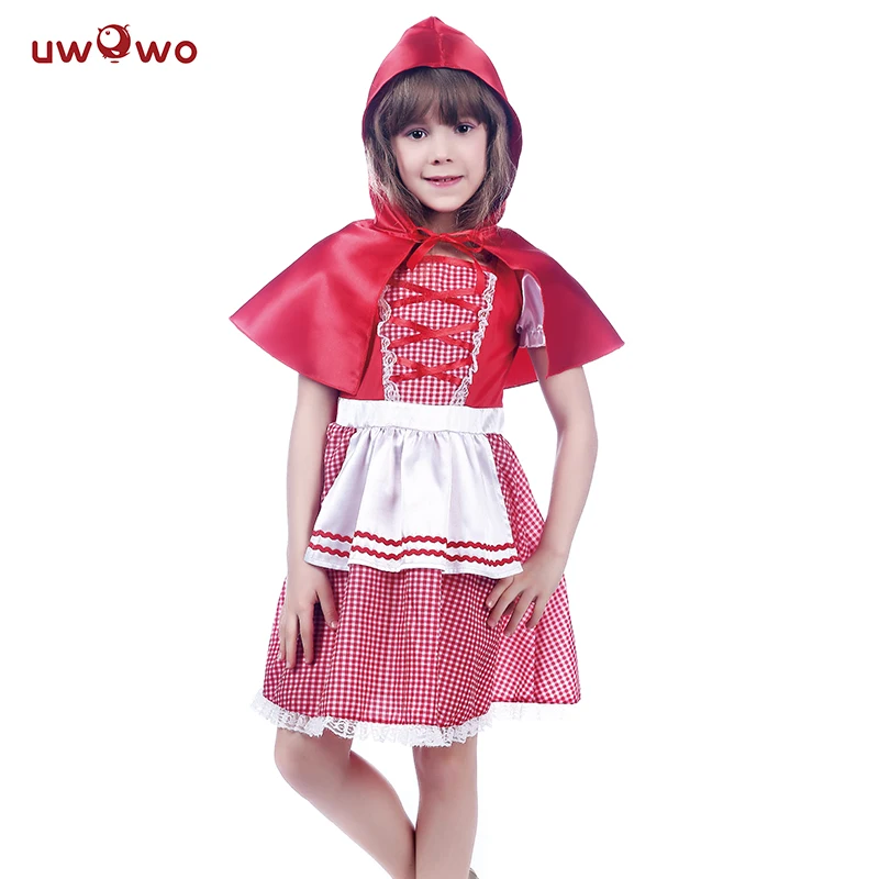 UWOWO, Красная Шапочка, косплей, аниме, костюм на Хэллоуин для детей, красный Детский костюм, Детские вечерние костюмы на Хэллоуин