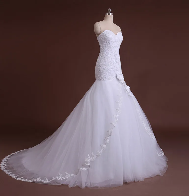 Vestidos De Novia на заказ цвета слоновой кости/Белый элегантные без бретелек Аппликации