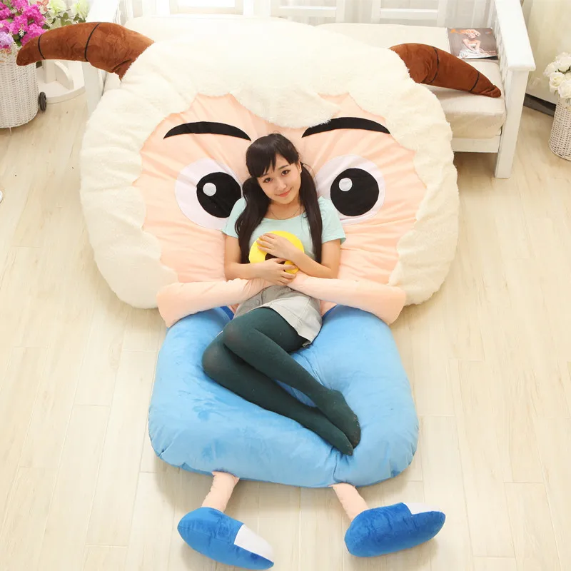 Dorimytrader Kawaii мультяшный овечий плюшевый погремушка аниме персонаж спальный мешок