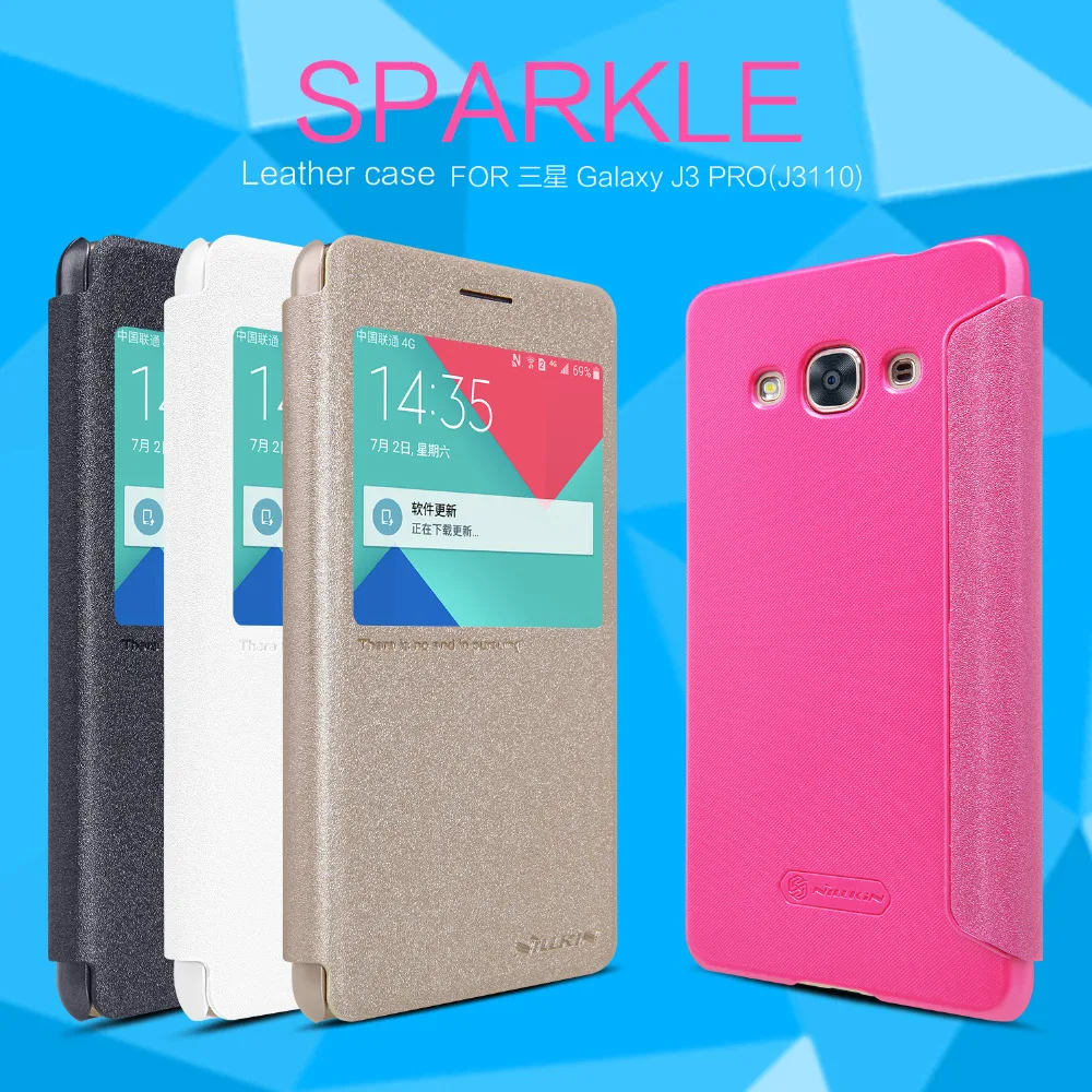 Для samsung Galaxy J3 PRO чехлы для телефонов Nillkin Sparkle чехол J3110 защитный Жесткий Чехол