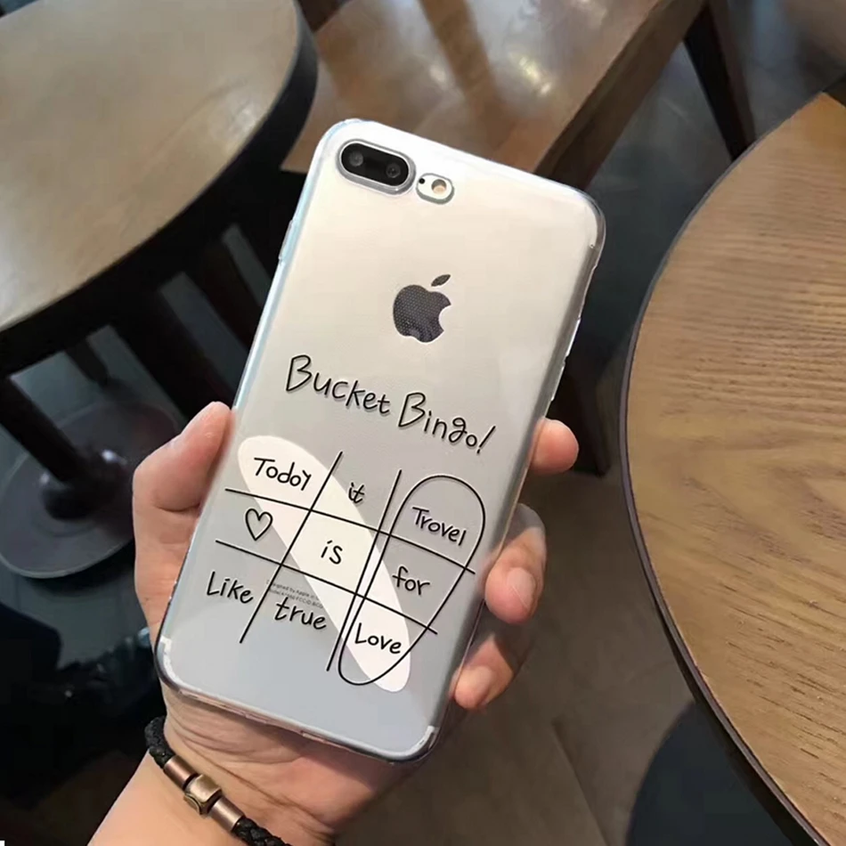 OLLIVAN Смешные Письма Ясно чехол для iPhone 7 8 плюс Прозрачный 6 6S Plus Мягкий Силиконовый