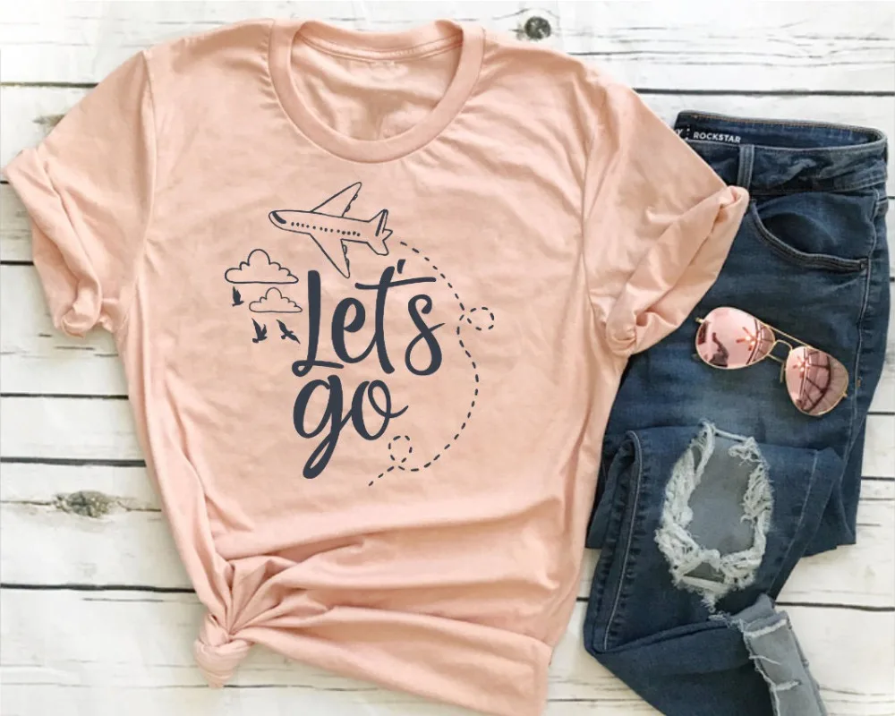 Lets Go футболка Adventure Ways Tee Милая забавная графическая Женская мода grunge tumblr эстетические футболки лозунг Повседневная винтажная художественная футболка