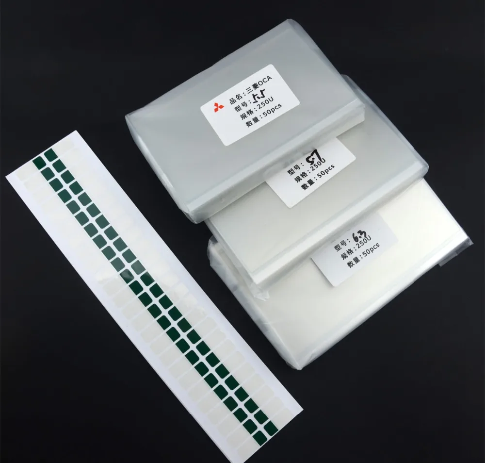 

50PCS 250um OCA 6.2 6.4 6.8 7 inch OCA Optical Clear Adhesive Glue Touch Screen Glass Lens Repair Film+Easy Tear