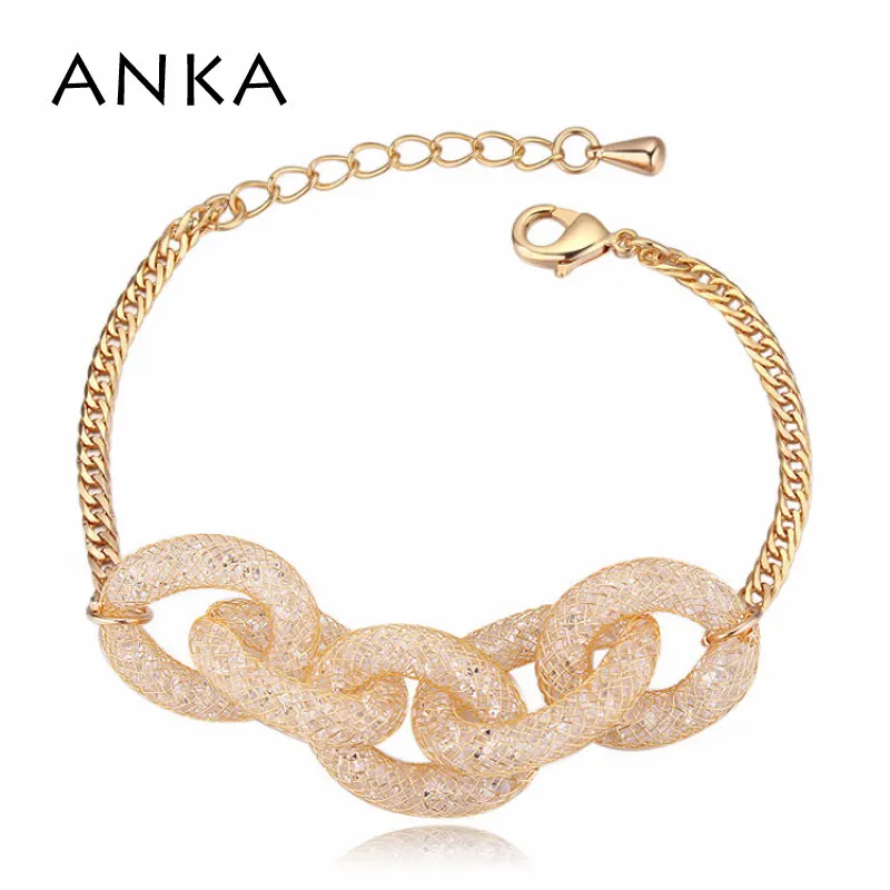 

ANKA luxury crystal bracelets & bangles for women gold color & rhodium plated fashion gift for girlfriend brithday #123027