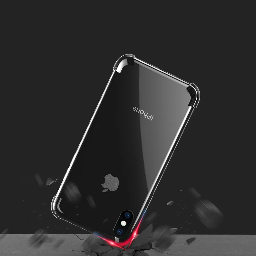 Original Clear Shockproof Silicone TPU Transparent Phone Case Fundas Coque For iphone 7 7Plus 6 S 6S 6Plus 8 8PLUS X 5S Xs |