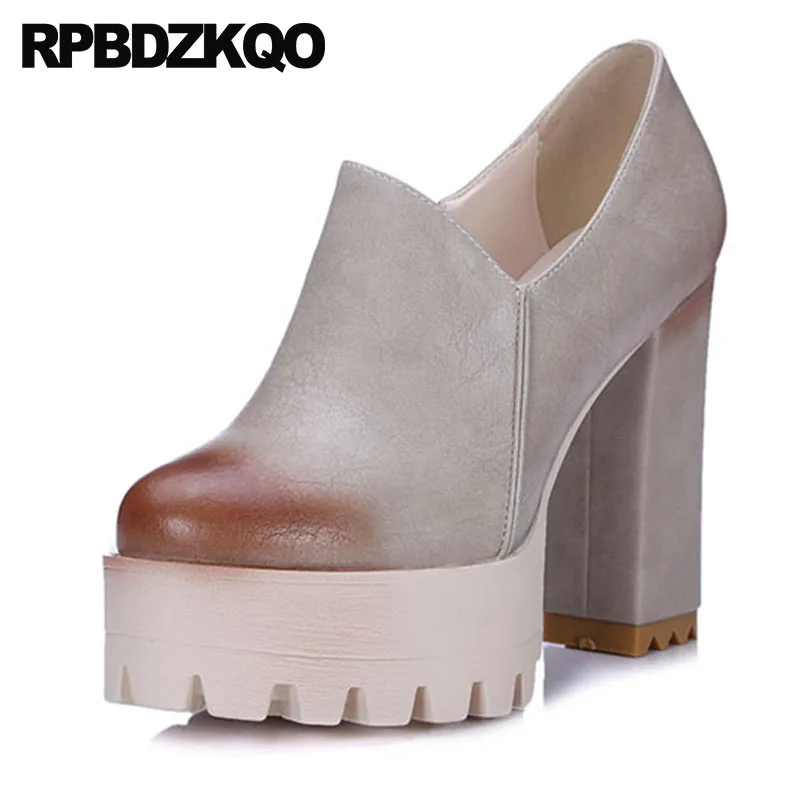 Women Ankle Boots 2021 Round Toe Exotic Dancer 10 High Heel Chunky Booties Sexy Shoes Waterproof Extreme Fetish Big Size Vintage | Обувь