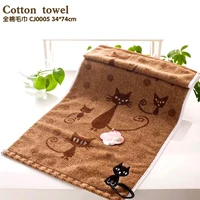 dark thicker face towel embroidery line towel cotton soft table napkins free shipping super soft cartoon towel new arrival cat