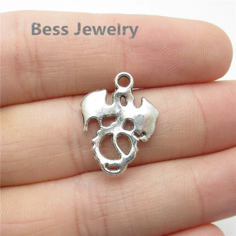 

50pcs(20*16mm) Antique Silver Dragon Charms fit for pandora style Bracelets DIY Metal Jewelry Findings