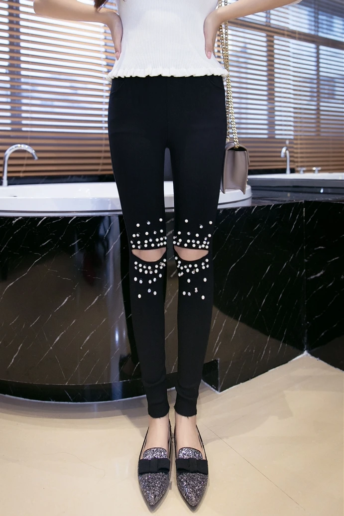 

Fashion New Korean Version of Girls Casual Slim and Slim Students Pants Trousers Woman's Leggings workout leggings