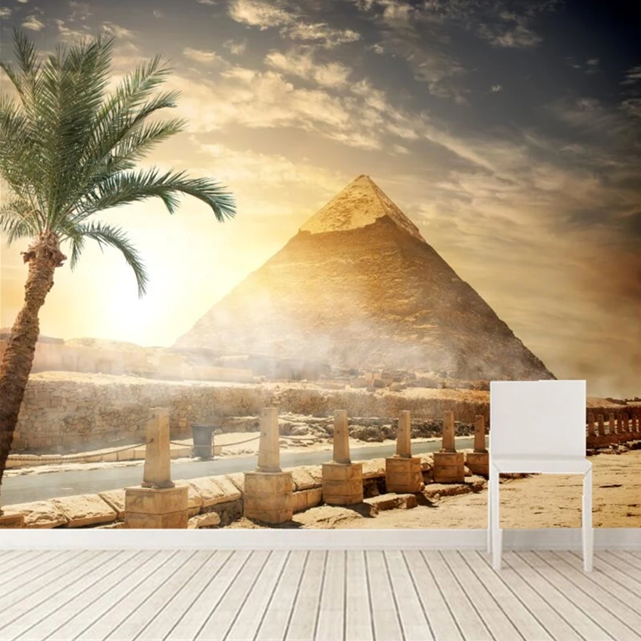 Пользовательские 3D фрески papel де parede Египет пустыня небо Пирамида природа обои