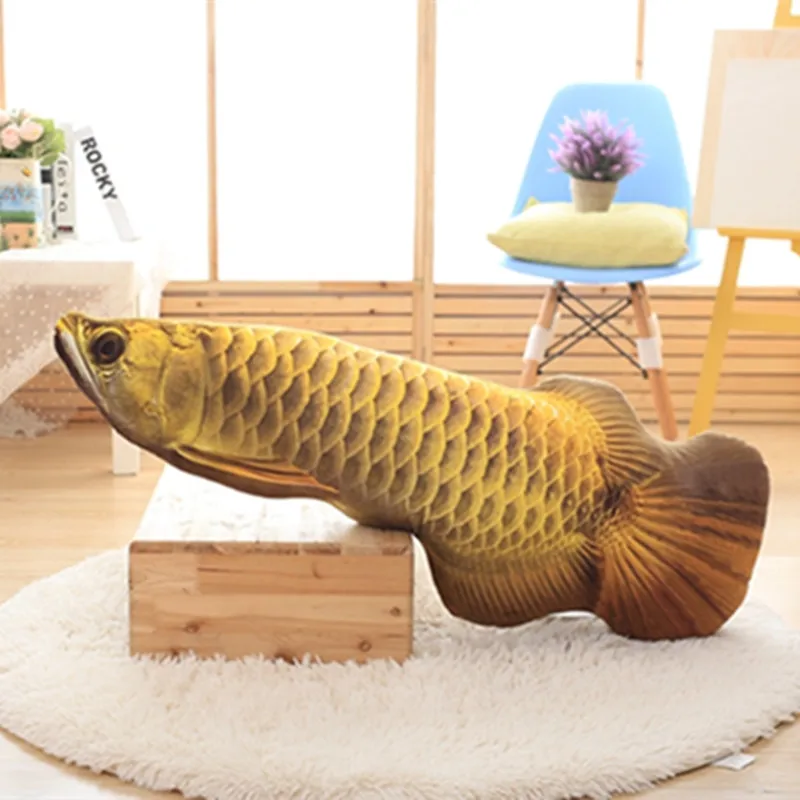 1 шт. 30 см Милая имитация золотой Arowana плюшевая игрушка чучело мультфильм животное подушка-рыба Золотая Подушка-рыба подарок для детей - Цвет: 2