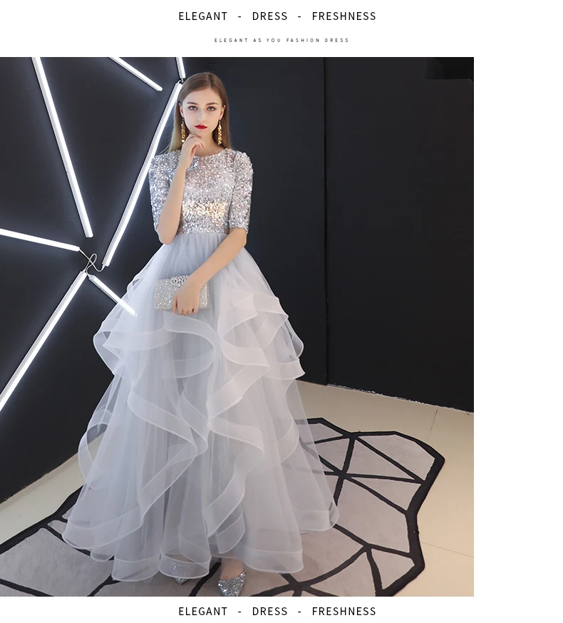 Robe De Soiree/Новинка года; Длинные вечерние платья с блестками на шнуровке для невесты; элегантные вечерние платья в пол; LYFY36