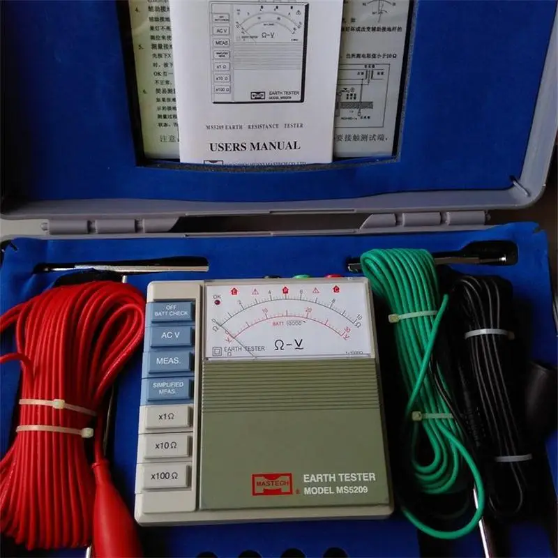 MASTECH MS5209 аналоговый измеритель сопротивления заземления Мегаомметр 1 1K