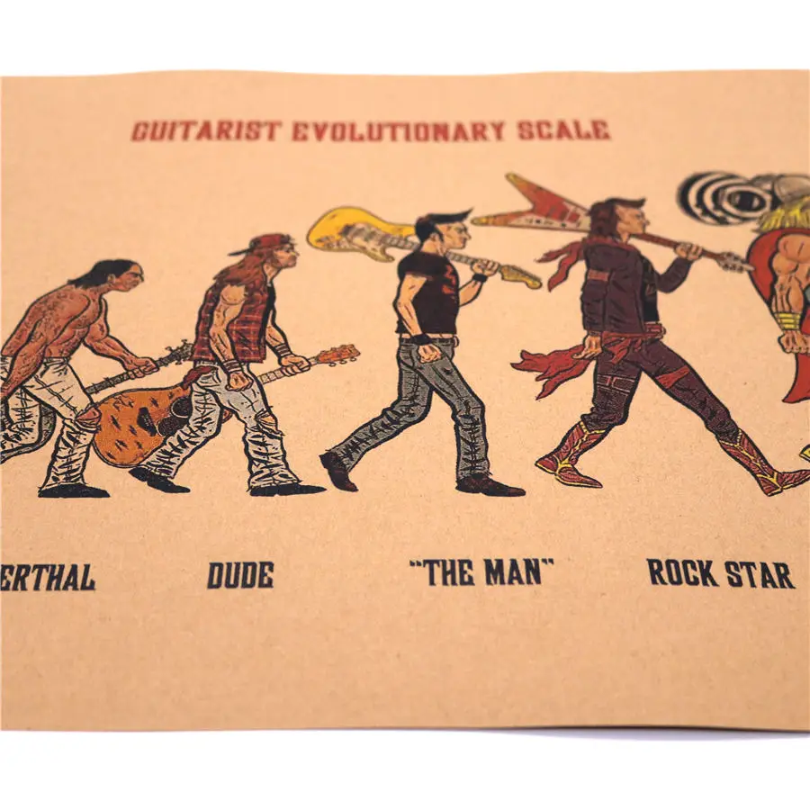 Винтажный постер из крафт-музыки рок Эволюционная история ретро настенный