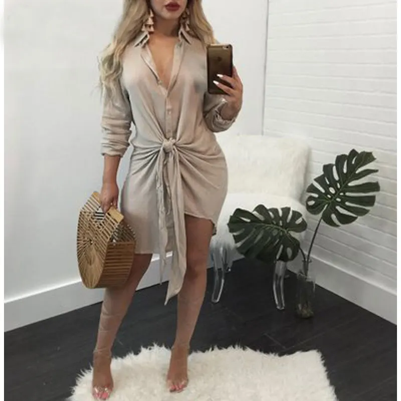 SheeYon новые осенние и зимние пикантные v образным вырезом женщина платье одежда с