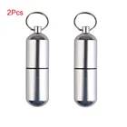 Флаконы для ключей из алюминиевого сплава, водонепроницаемые портативные брелоки для бутылок с лекарствами, 2 шт.