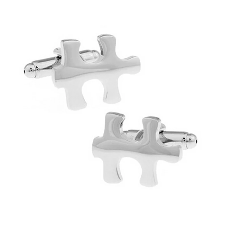 

HYX Jewellery Silvery Puzzle style brand cufflinks male French shirt cuff links Fashion for men's button Gift free shipping
