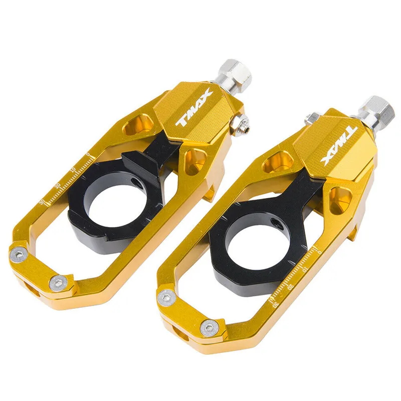 

2 pieces motorcycle accessories DIY modified parts Chain adjuster Chain tensioner CNC Aluminum For amaha TMAX 530 2013-2016 14