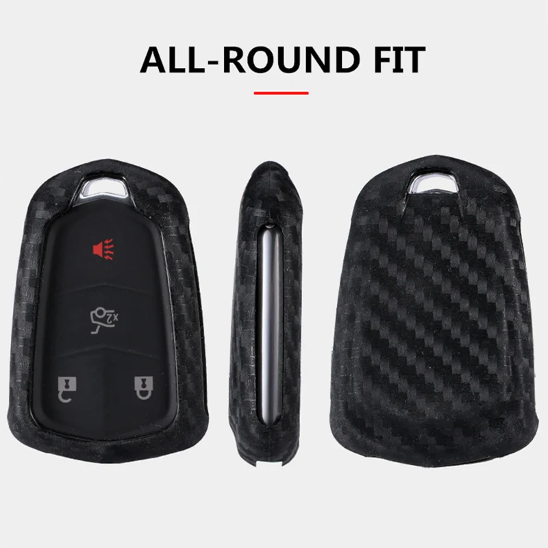 Новинка 2019 чехол для ключей из углеродного волокна силикагель держатель кольцо