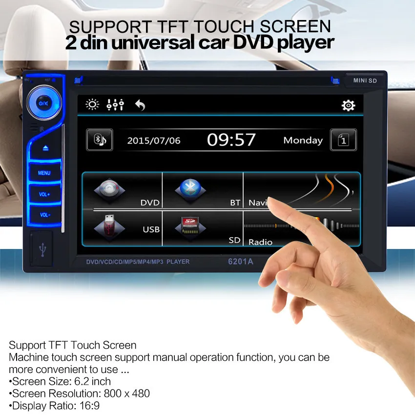 Новый Авторадио Авто Радио 12 в Bluetooth стерео тире 2 Din FM Aux вход приемник SD USB MP3 MMC WMA DVD