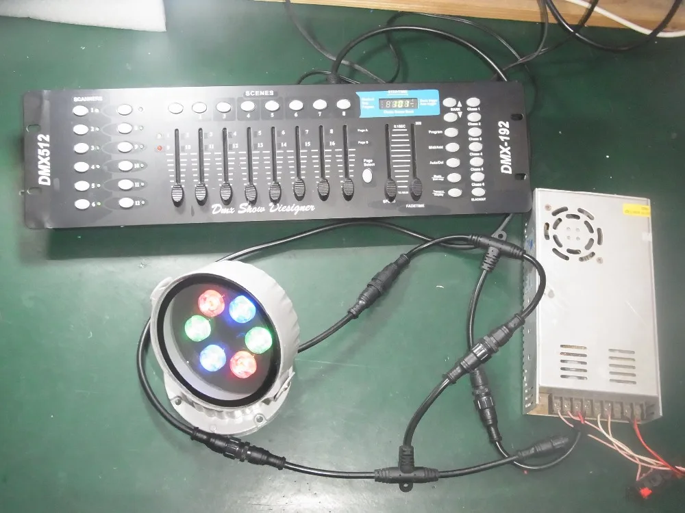 18W Светодиодный прожектор света DC 24V DMX512 трехканальный цветная (RGB) IP65