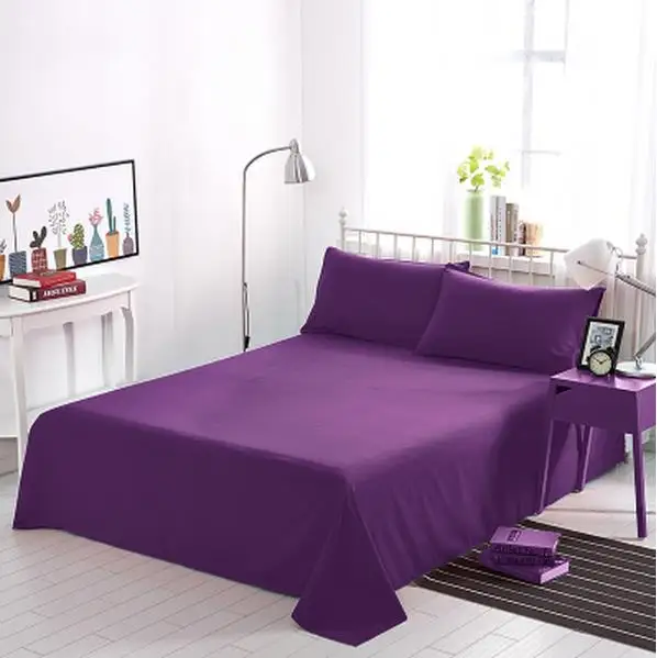 2.0 м Чистый цвет школьном общежитии 3 шт. без каблука Простыни комплект 100% хлопок