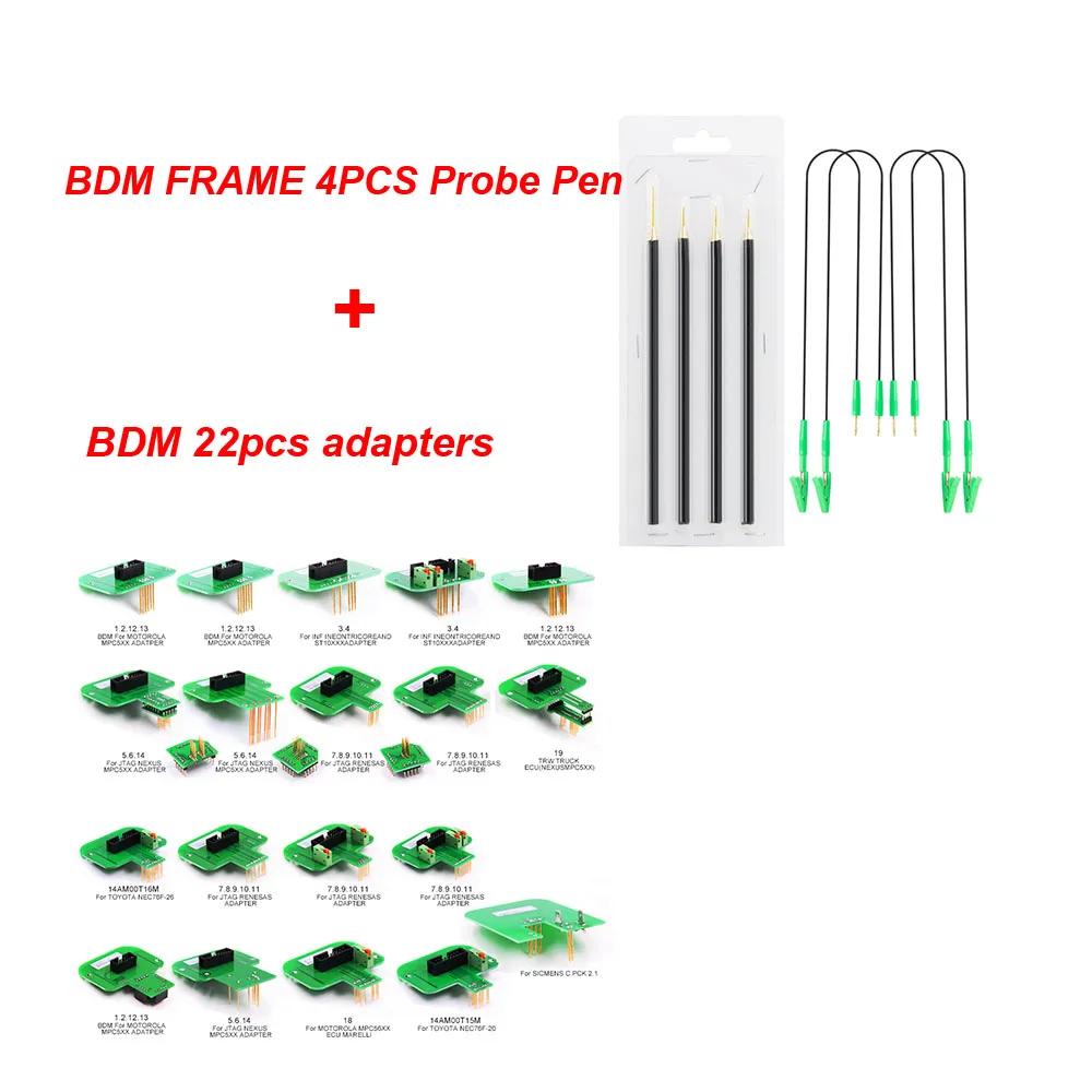 Adapters with Pen 22 шт. Адаптер BDM Рамка 22 зонда для KESS V2 KTAG BDM 100 BDM100 FGTECH V54 BDM Рамка полные наборы obd2 ECU программист BDM 100 - Цвет: Adapters with Pen