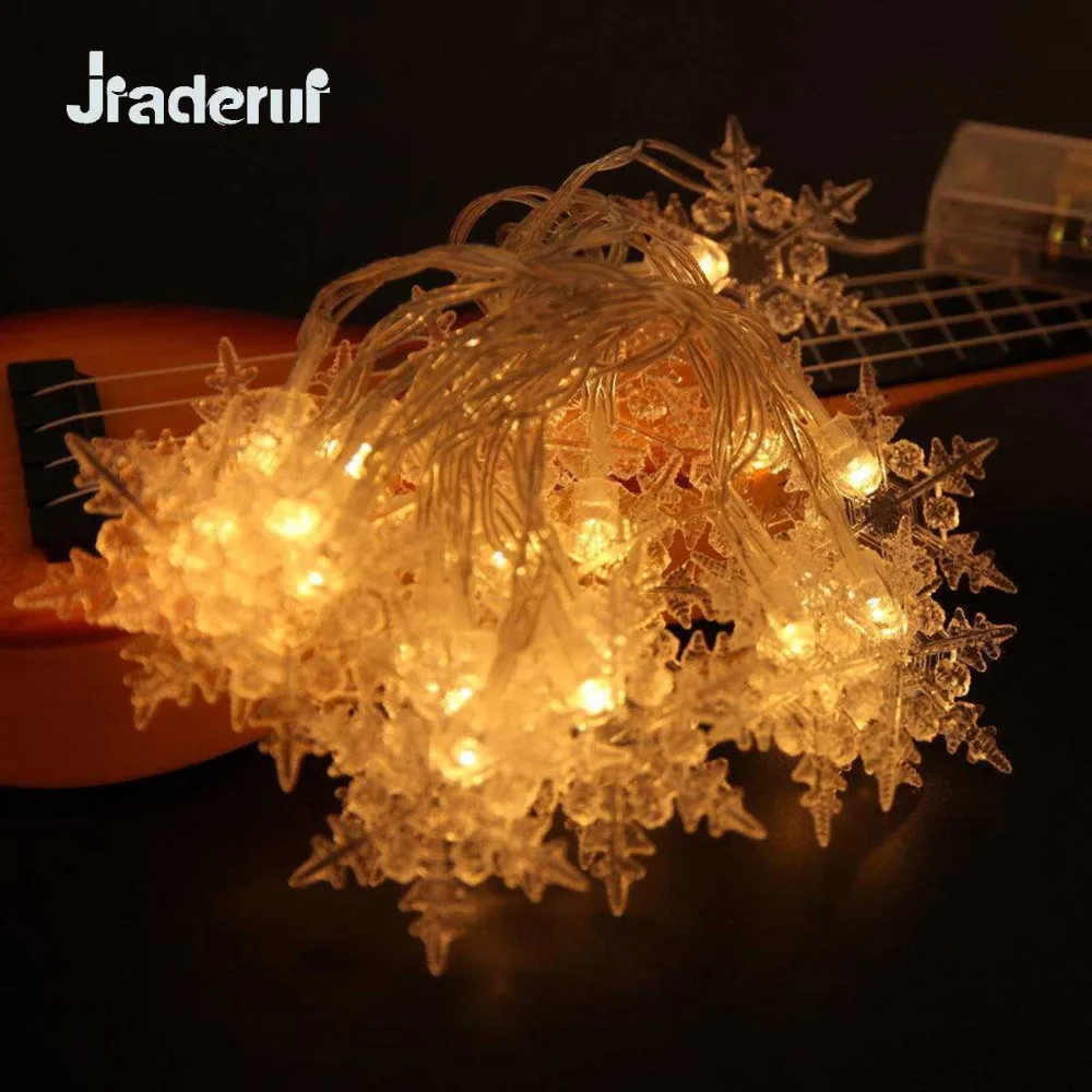 Jiaderui 2 м 20LED Рождество Новый год Снежинка гирлянда сказочные огни свадьба