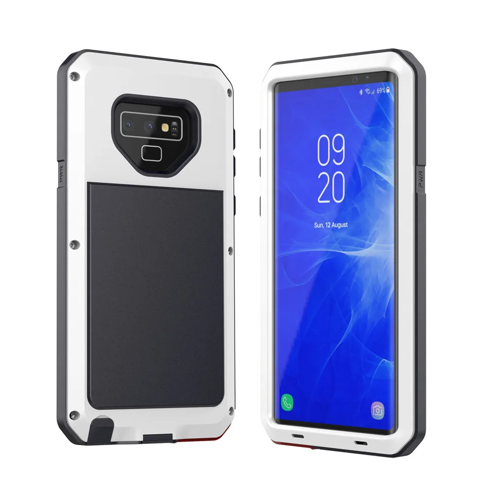 Закаленное Стекло пленка+ для samsung S10 10E S10Plus S8 S8plus S9 S9Plus Note8 Note9 защитный люксовый чехол Heavy Duty чехол металлический чехол