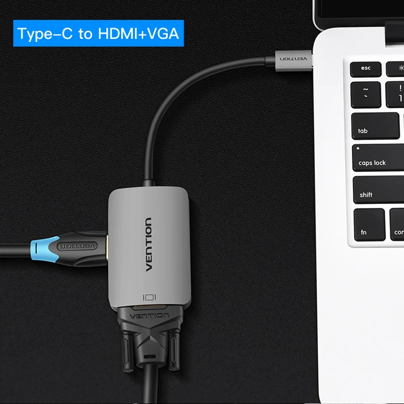 Vention USB C к HDMI 4K 30 Гц VGA 1080P 60 Гц мужской тип-c к HDMI VGA конвертер для MacBook Pro Chromebook Pixel