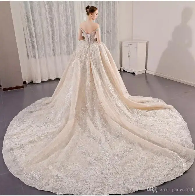 Великолепное Кружевное бальное платье Vestido de noiva модное без бретелек рукавов
