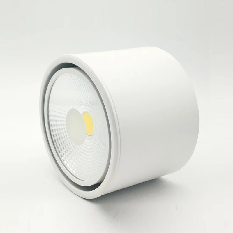 Поверхностный монтаж Dimmable белый/черный корпус COB Светодиодный точечный свет 7 Вт/10 Вт/15 Вт/20 Вт светодиодный потолочный светильник лампа AC85-265V точечный свет