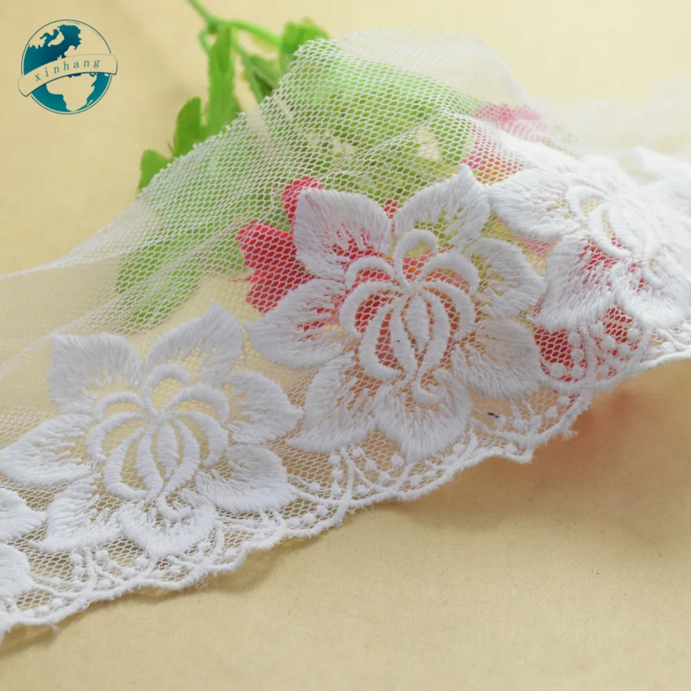 9 см Ширина хлопковая кружевная вышивка швейной лентой гипюр Африканское кружево