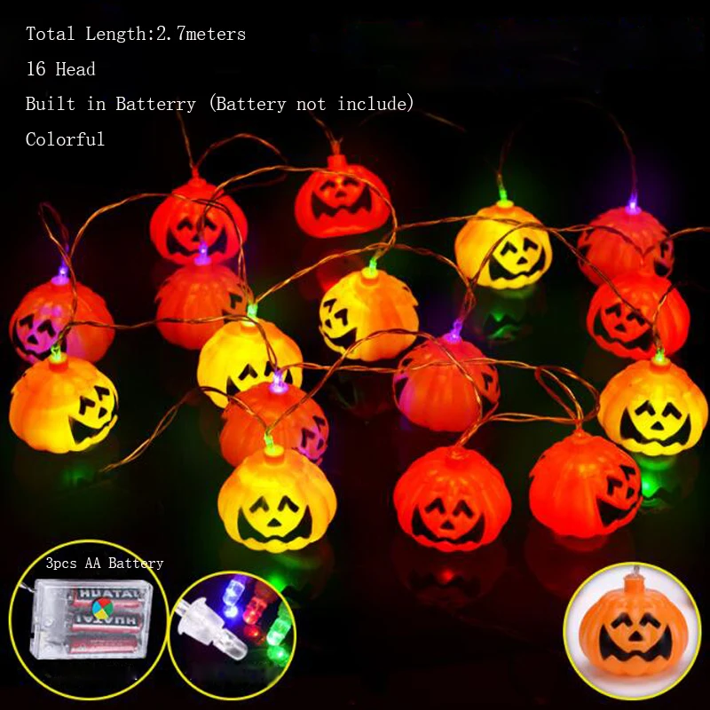 1 шт./лот украшения для вечерние светодиодная гирлянда Pumkin со штепсельной вилкой