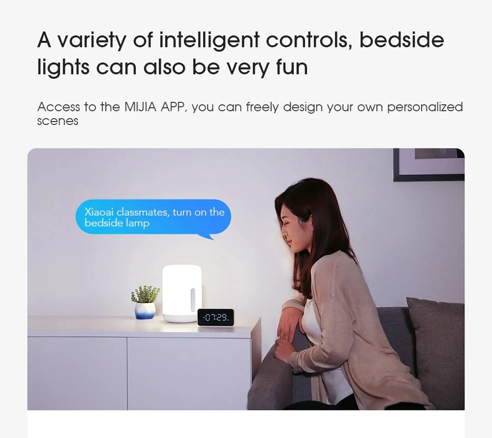 Прикроватная лампа xiaomi Yeelight mijia умное управление голосом и сенсорным