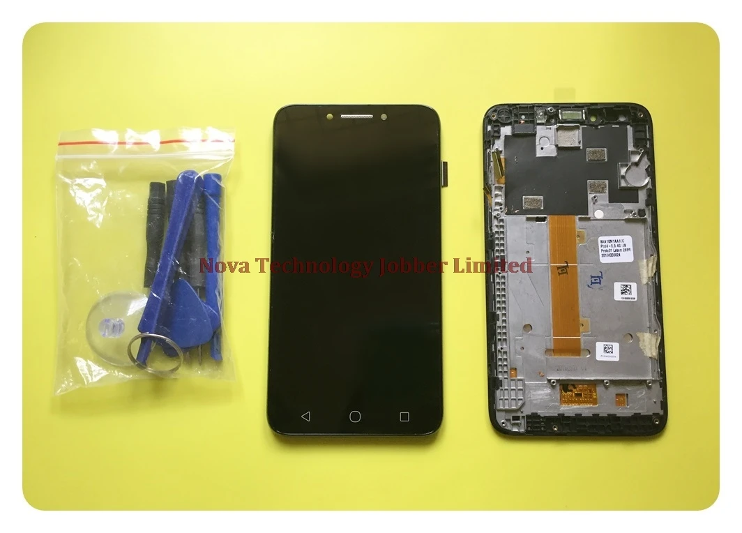 

Wyieno 100% протестированный черный датчик для Alcatel Pixi 4 5,5 OT5012 сенсорный экран дигитайзер с ЖК-дисплеем экран полная сборка Рамка