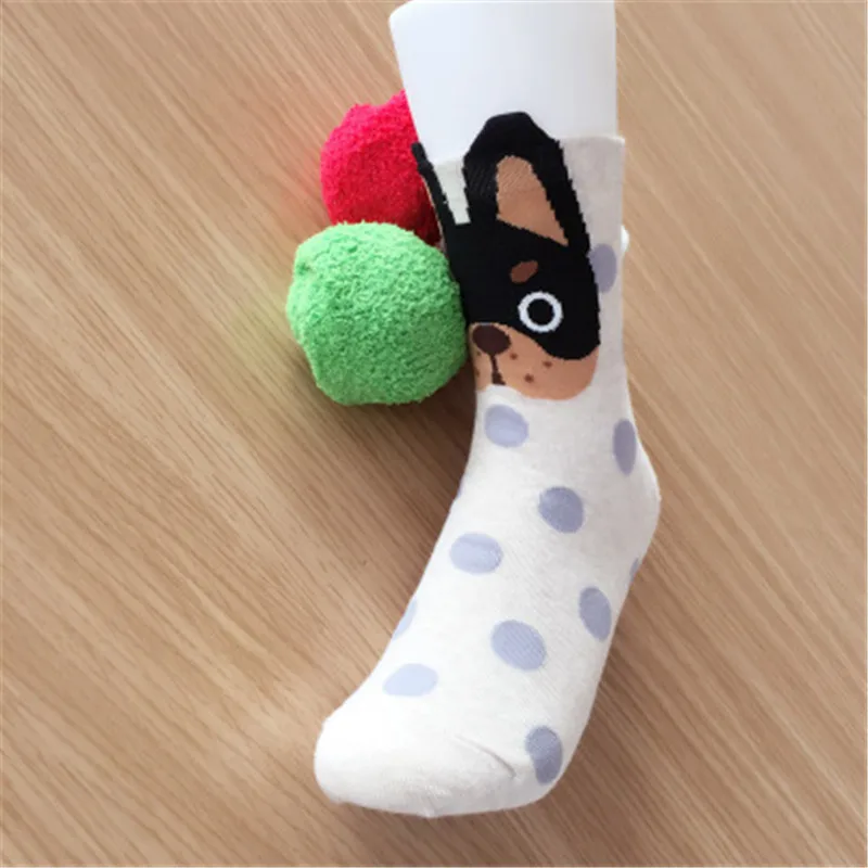 Harajuku/женские носки для взрослых с собаками из мультфильмов; сезон осень-зима; Meias; новые рождественские подарки