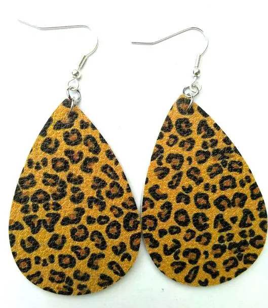 11 New Teardrop PU Leather Earrings Lightweight Leaf Petal Drop Earrings Valentines Day Gift For Women Girls - Окраска металла: 11