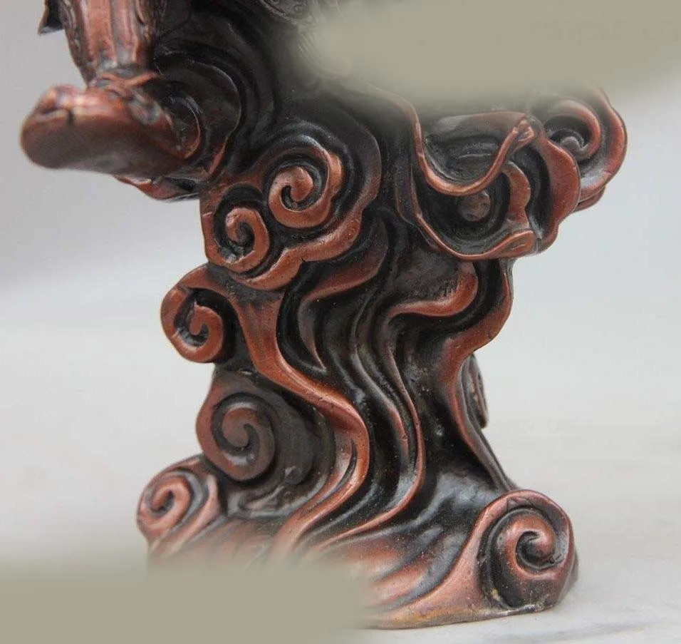 9 &quotКитай Красный Медь Бронза буддизм Sunwukong Король Обезьян Бог Статуя Будды (D0426) |
