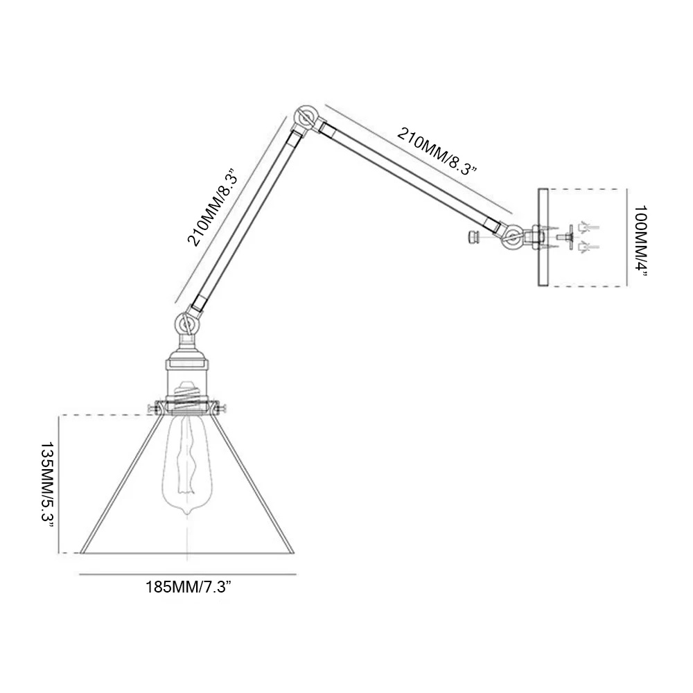 Настенный светильник E27 в стиле ретро винтажный светодиодный лофт и индастриал