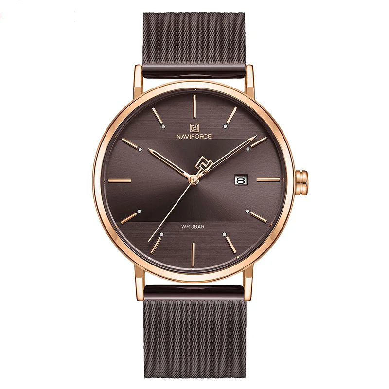 Brown Gold Women Naviforce мужские часы синий циферблат женские часы лучший бренд роскошные часы мужские часы из нержавеющей стали мужские Роскошные Синие водонепроницаемые - Цвет: Brown Gold Women