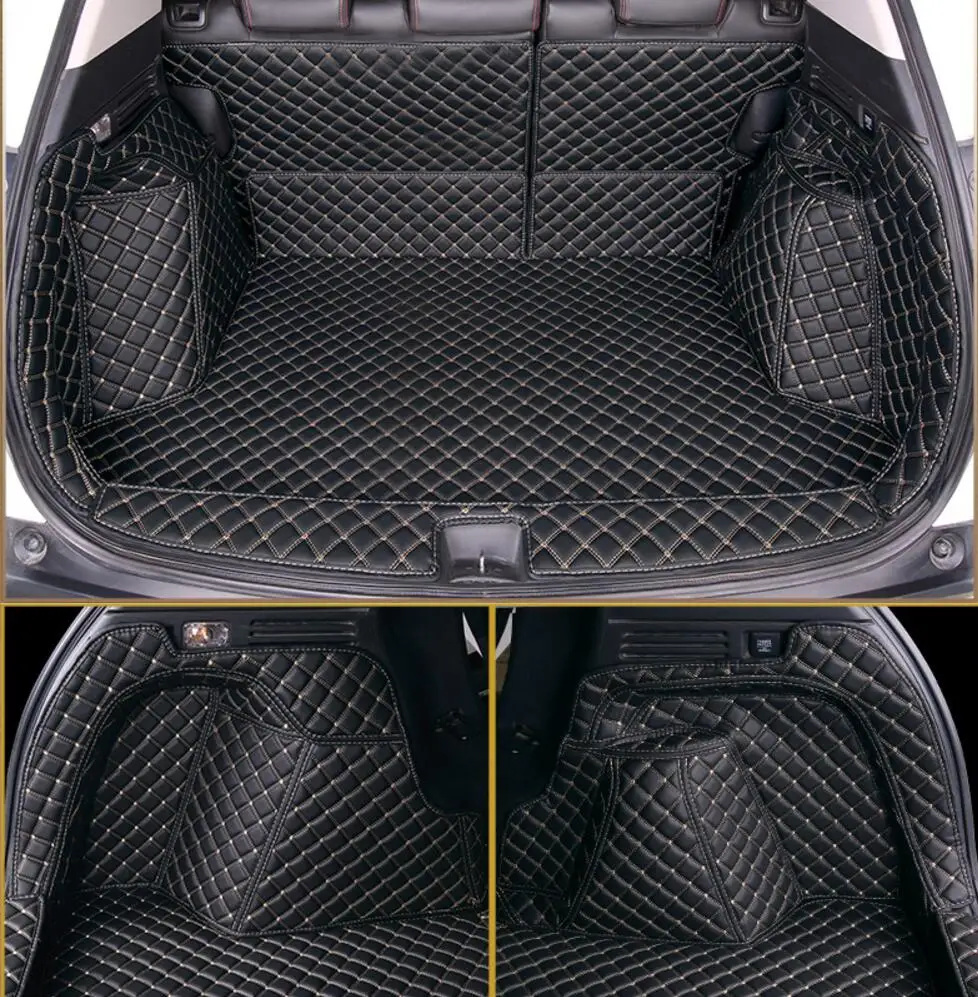 

fiber leather car trunk mat for honda hr-v hrv vezel 2015 2016 2017 2018 2019 2020 car accessories