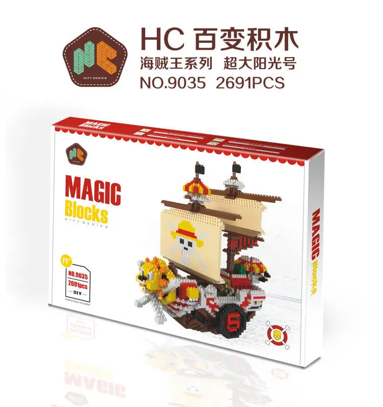 HC 9035 2691 шт цельный пиратский корабль мультфильм DIY магические блоки бриллианты строительные блоки игрушки Рождественский подарок для детей