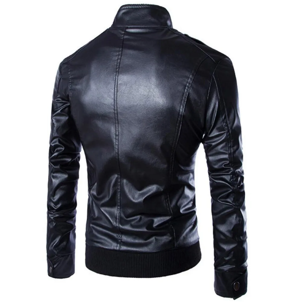 Мужская кожаная куртка YOUYEDIAN Брендовая верхняя одежда из искусственной кожи