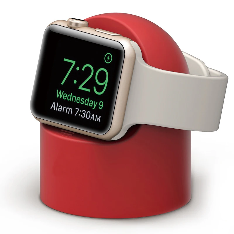 Красный Силиконовые зарядки стенд держатель док-станция для Apple Watch серии 1/2/3/4, 42 мм, 38 мм, версия Зарядное устройство Держатель кабеля для наручных часов iwatch 1 2 3 док-станции - Цвет: Красный