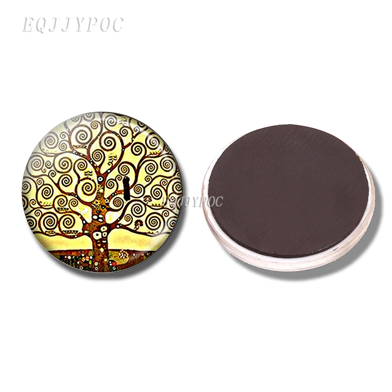 PACK OF 1 Klimt Древо жизни магнит на холодильник художественное дерево магниты на холодильник 30 мм набор стеклянных кабошонов декоративные наклейки на холодильник домашний декор - Цвет: PACK OF 1